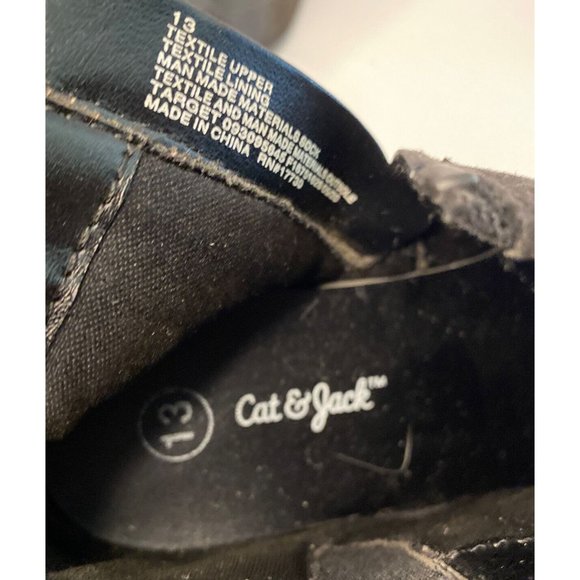 Cat & Jack Black Faux Suede Booties Zip Up Ankle Boots Girls Size 13 Target - Picture 8 of 12